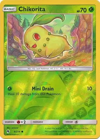 Lost Thunder Chikorita #6/214 reverse holo